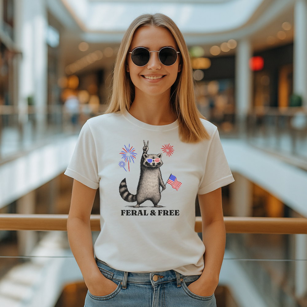4th July T-shirt| Feral And Free Racoon