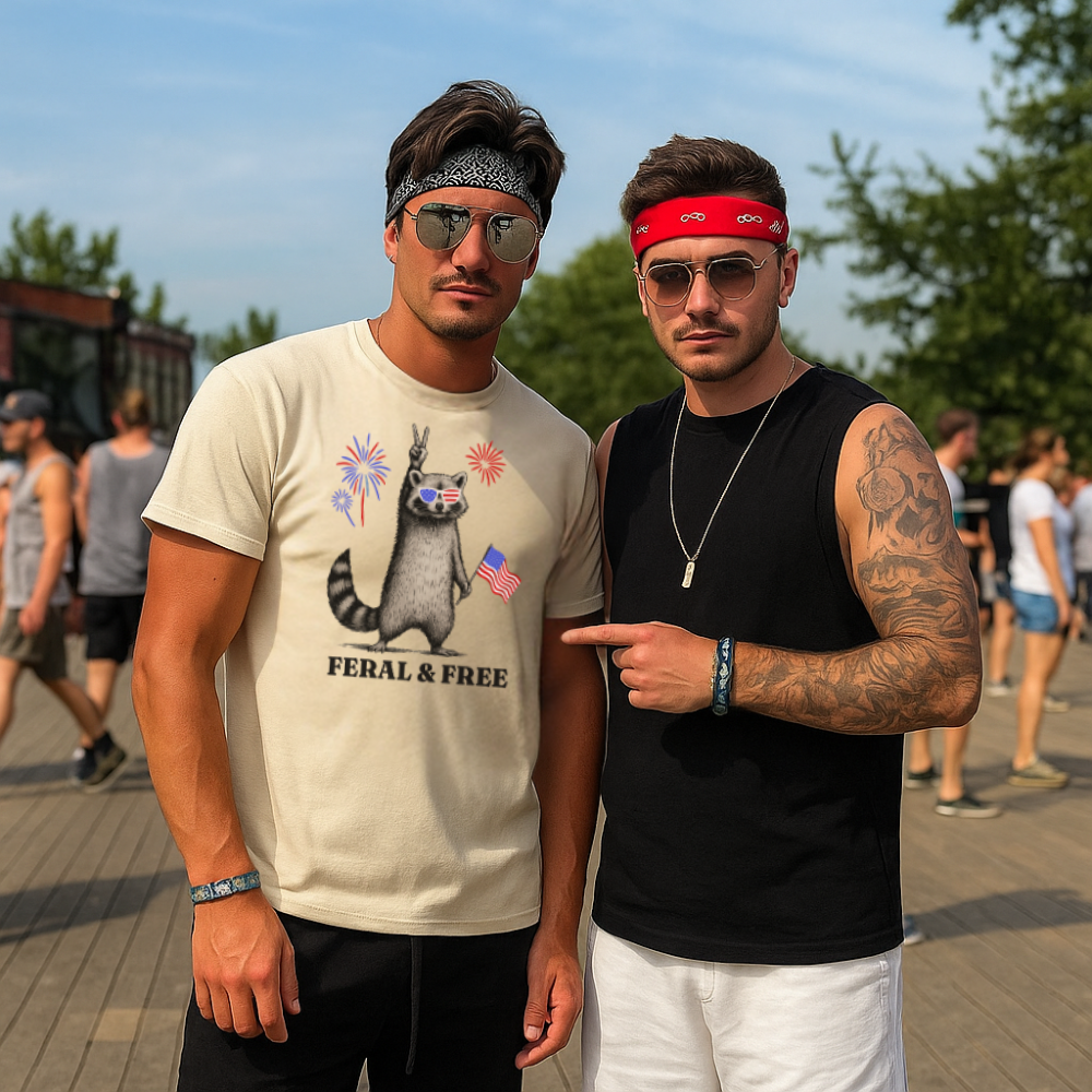 4th July T-shirt| Feral And Free Racoon