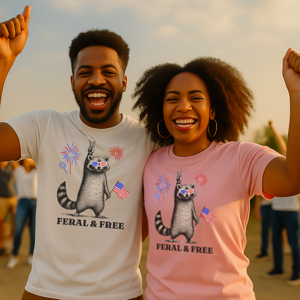 4th July T-shirt| Feral And Free Racoon