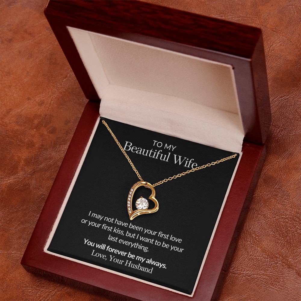 Gifts for Her | To my Beautiful Wife Forever Love Necklace, Gift for wife from husband, Mother's day gift, Birthday gift for her -Black Card
