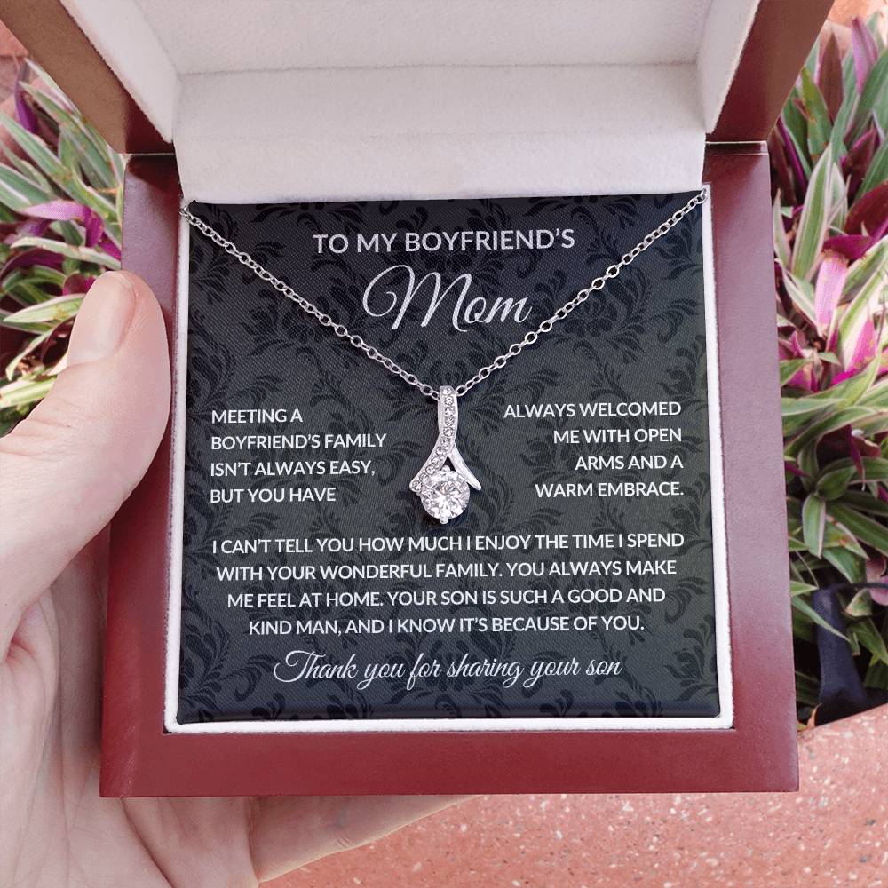 Gifts for Mom | Boyfriend's Mom Gift, Alluring Beauty Necklace for Boyfriend's Mom - Black Card