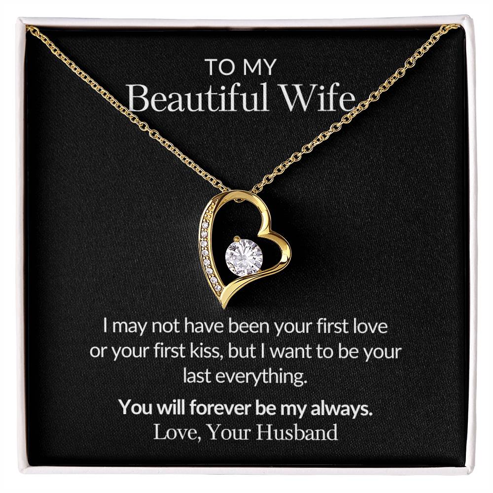 Gifts for Her | To my Beautiful Wife Forever Love Necklace, Gift for wife from husband, Mother's day gift, Birthday gift for her -Black Card