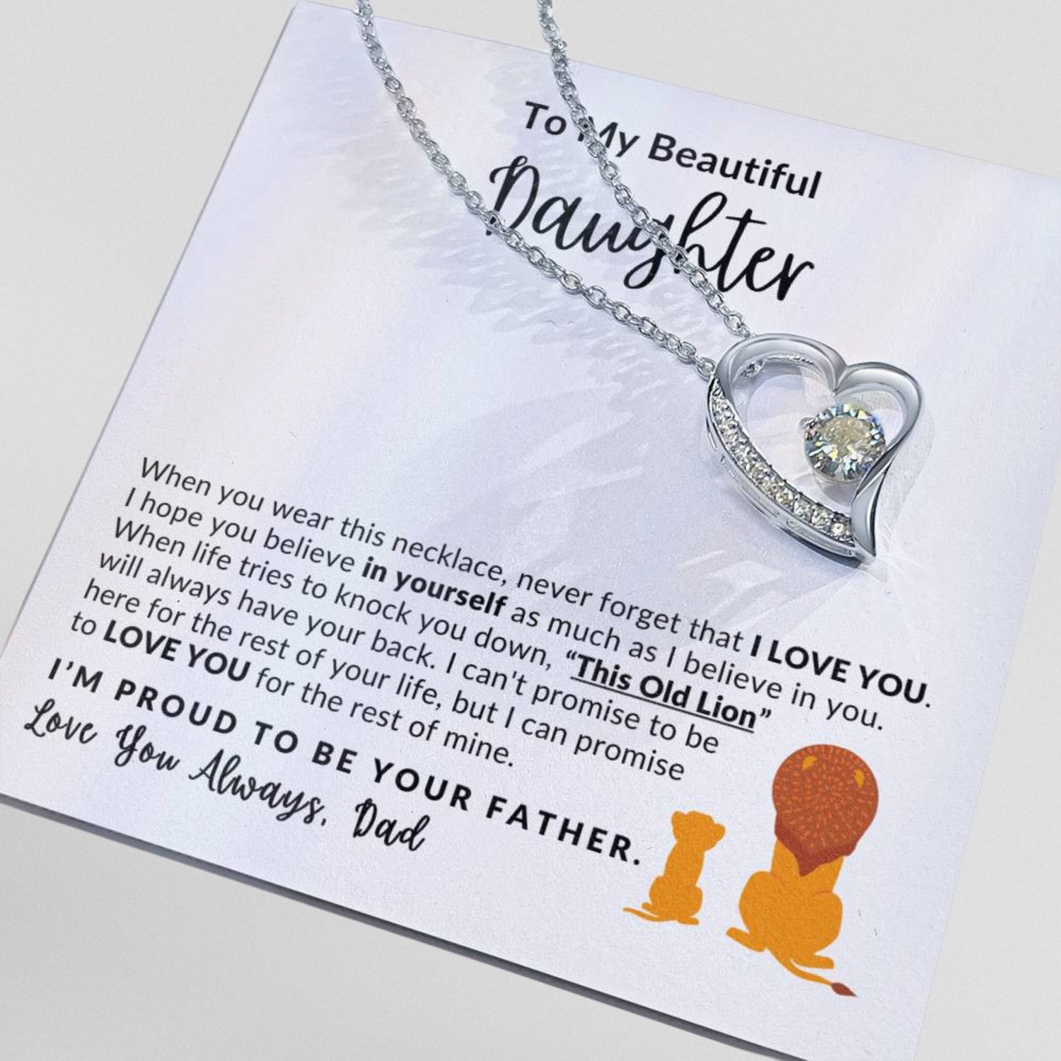 To My Daughter Necklace Message Card