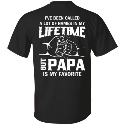 PAPA is My Favorite| Men's Casual Short-sleeved| Black T-shirt For Summer|