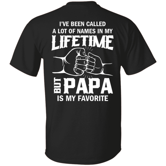 PAPA is My Favorite| Men's Casual Short-sleeved| Black T-shirt For Summer|