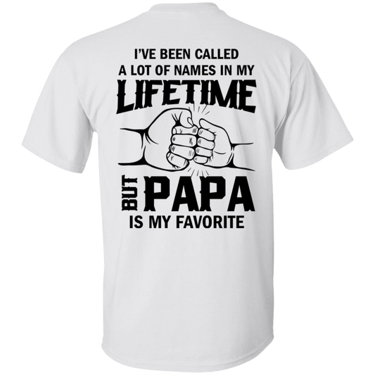 PAPA is My Favorite| Men's Casual Short-sleeved| White T-shirt For Summer