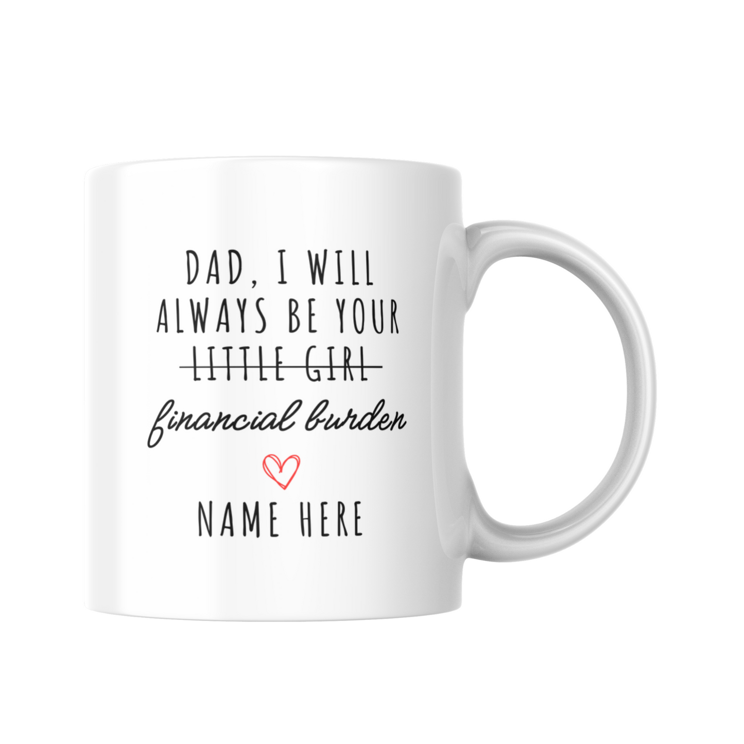 Personalized Mug| I'll Always Be Your Little Girl Financial Burden