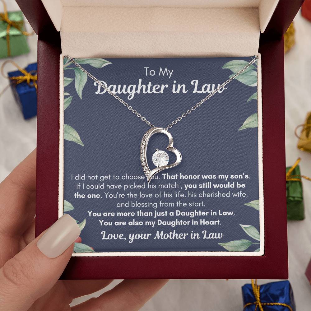 To My Daughter In Law| Also my Daughter in Heart| Forever Love Necklace