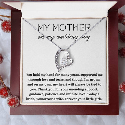 Wedding | Bride Mom Gift, To My Mother on My Wedding Day, for Mother of The Bride, Gift from Bride, Gift form Daughter Forever Love Necklace, Wedding Jewelry