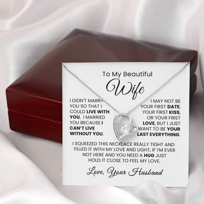 To Wife Necklace| Can't Live Without You