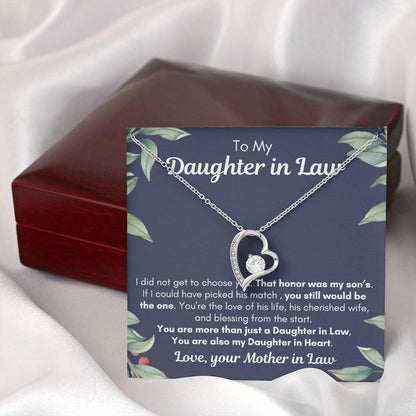 To My Daughter In Law| Also my Daughter in Heart| Forever Love Necklace