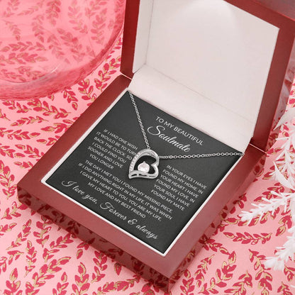 Gifts for Her | Forever Love Necklace | To My Soulmate, Wife, Girlfriend Necklace - Black Card