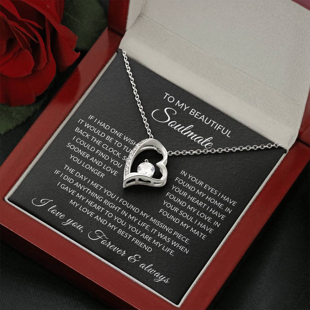 Gifts for Her | Forever Love Necklace | To My Soulmate, Wife, Girlfriend Necklace - Black Card