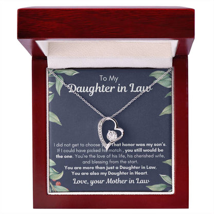 To My Daughter In Law| Also my Daughter in Heart| Forever Love Necklace