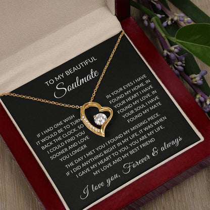 Gifts for Her | Forever Love Necklace | To My Soulmate, Wife, Girlfriend Necklace - Black Card