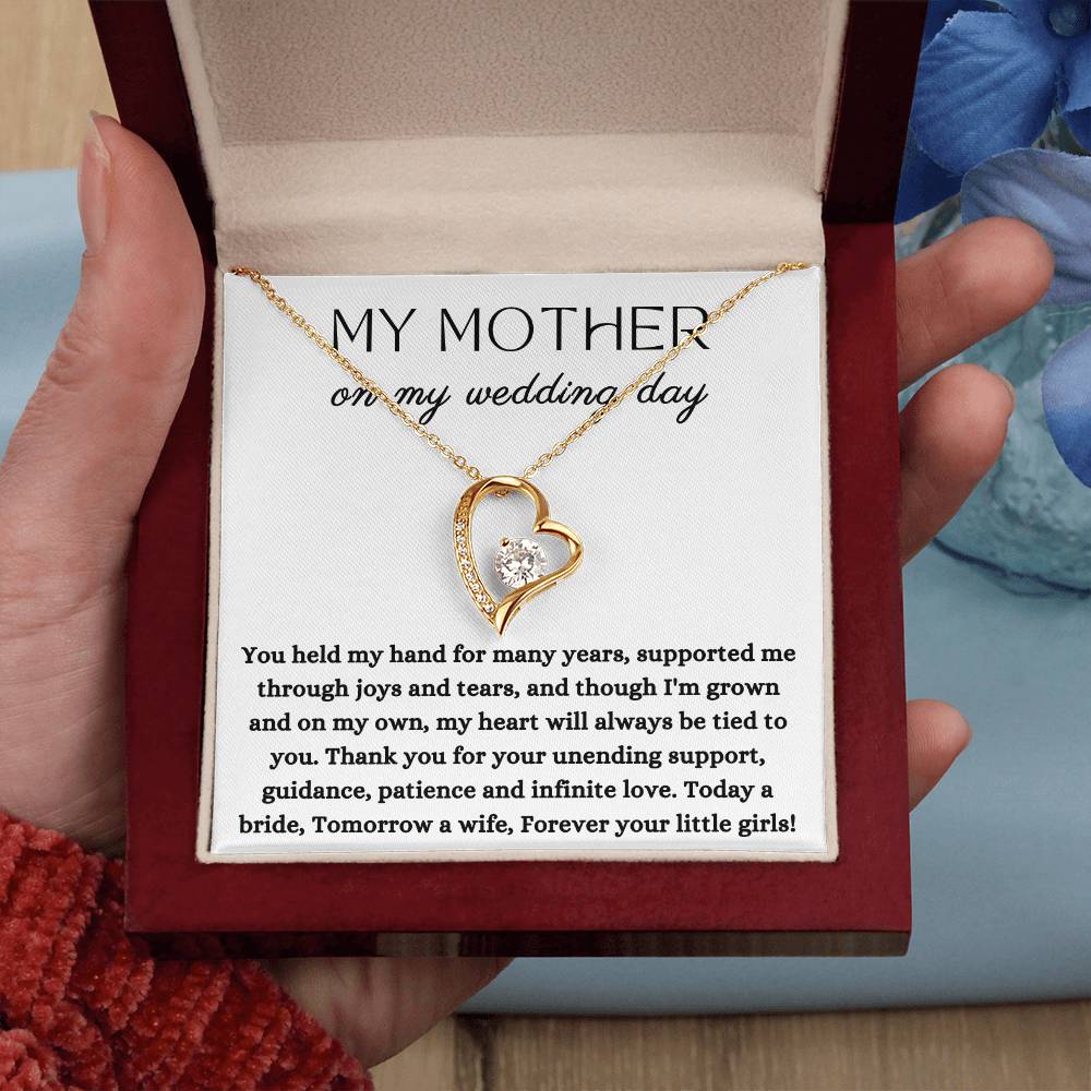 Wedding | Bride Mom Gift, To My Mother on My Wedding Day, for Mother of The Bride, Gift from Bride, Gift form Daughter Forever Love Necklace, Wedding Jewelry