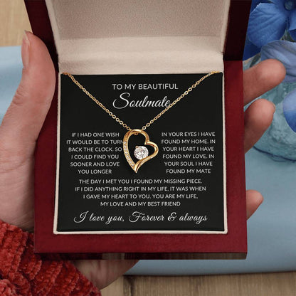 Gifts for Her | Forever Love Necklace | To My Soulmate, Wife, Girlfriend Necklace - Black Card