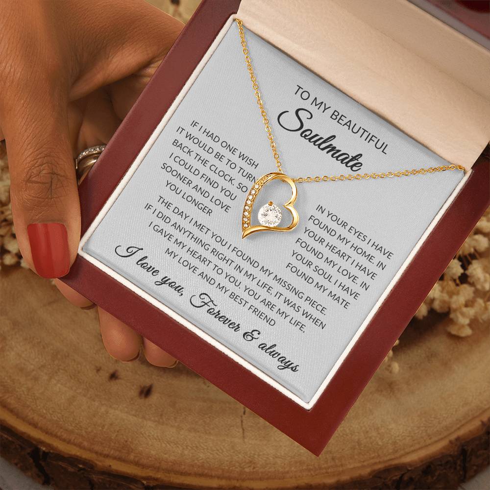 Gifts for Her | Forever Love Necklace | To My Beautiful Soulmate, Wife, Girlfriend Necklace