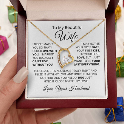 To Wife Necklace| Can't Live Without You