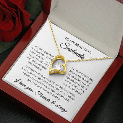 Gifts for Her | Forever Love Necklace | To My Beautiful Soulmate, Wife, Girlfriend Necklace