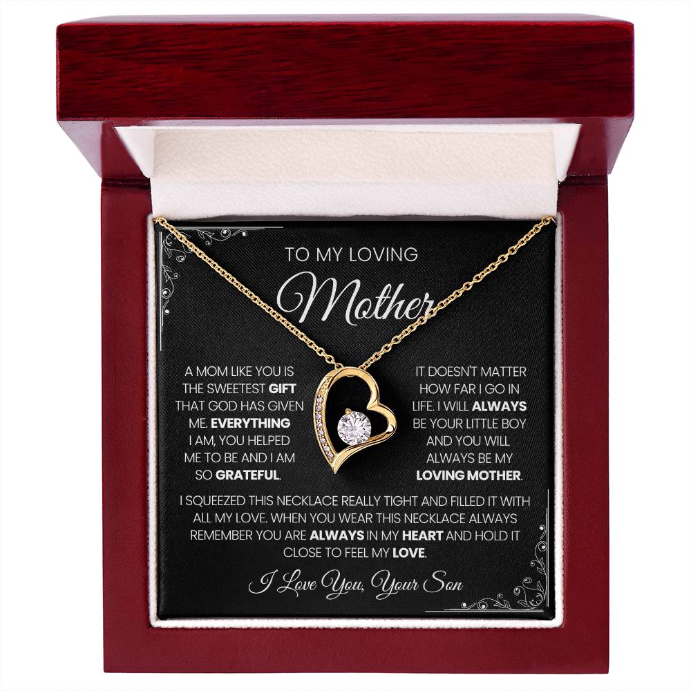 To My Loving Mother| You're The Sweetest Gift-Forever Love Necklace-Black Card