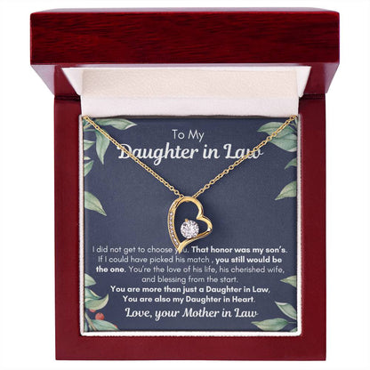 To My Daughter In Law| Also my Daughter in Heart| Forever Love Necklace