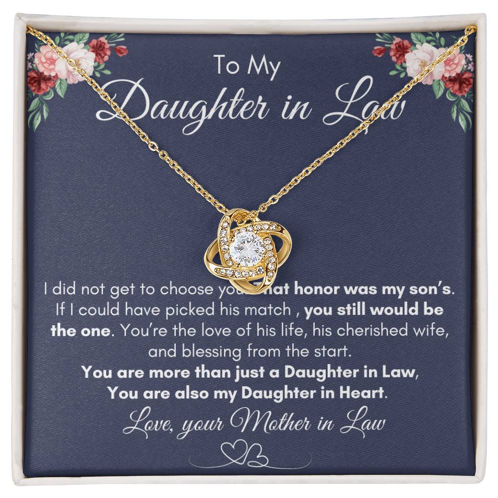 To My Daughter In Law| You're The Love Of His Life| Love Knot Necklace