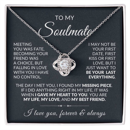 To My Soulmate| My Missing Piece| Love Knot Necklace