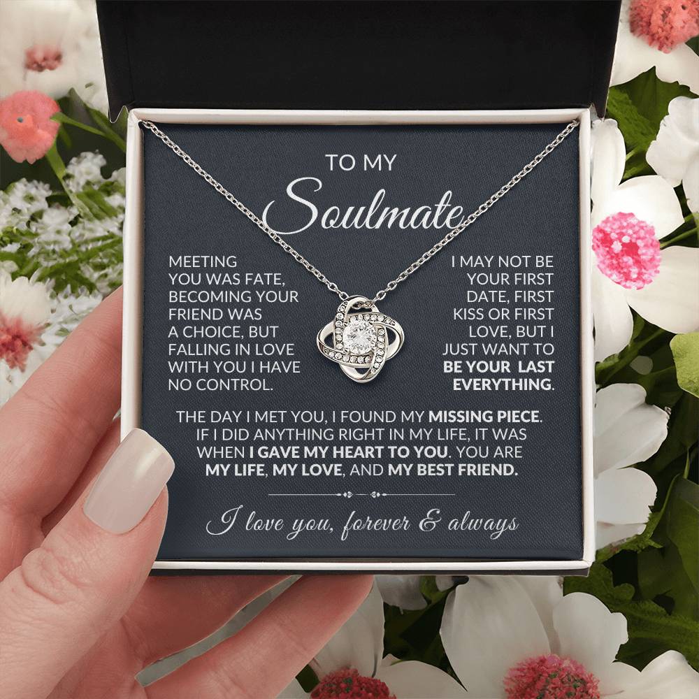 To My Soulmate| My Missing Piece| Love Knot Necklace