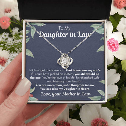 To My Daughter In Law| Also my Daughter in Heart| Love Knot Necklace