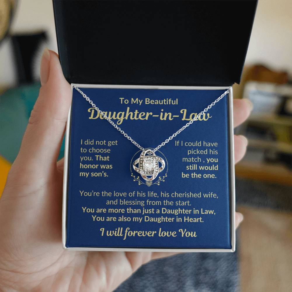 To My Beautiful Daughter In Law| You're The Blessing| Love Knot Necklace