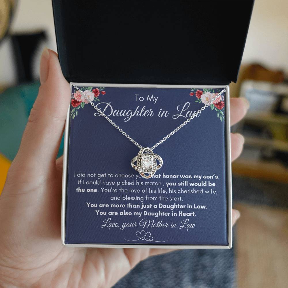 To My Daughter In Law| You're The Love Of His Life| Love Knot Necklace