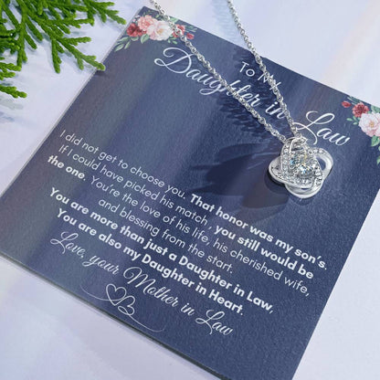 To My Daughter In Law| You're The Love Of His Life| Love Knot Necklace