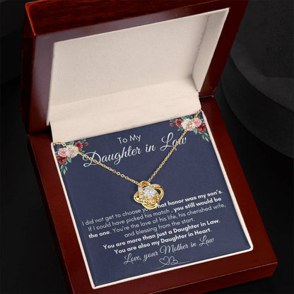 To My Daughter In Law| You're The Love Of His Life| Love Knot Necklace