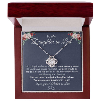 To My Daughter In Law| You're The Love Of His Life| Love Knot Necklace