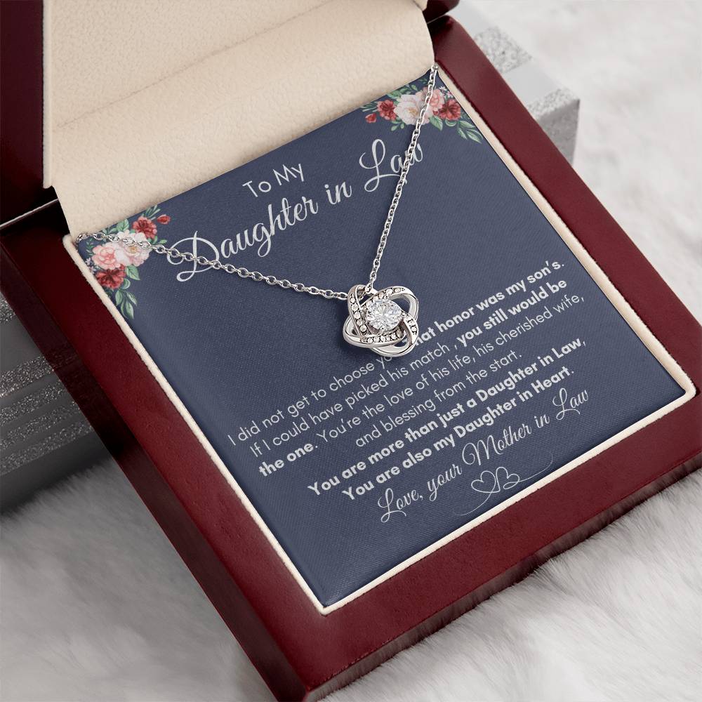 To My Daughter In Law| You're The Love Of His Life| Love Knot Necklace