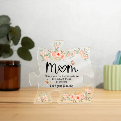 Mother's day gift | Mom Puzzle Shaped Acrylic Plaque Gifts for Mom on Birthday Mothers Day