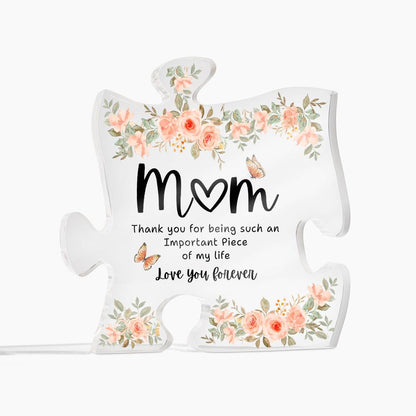 Mother's day gift | Mom Puzzle Shaped Acrylic Plaque Gifts for Mom on Birthday Mothers Day