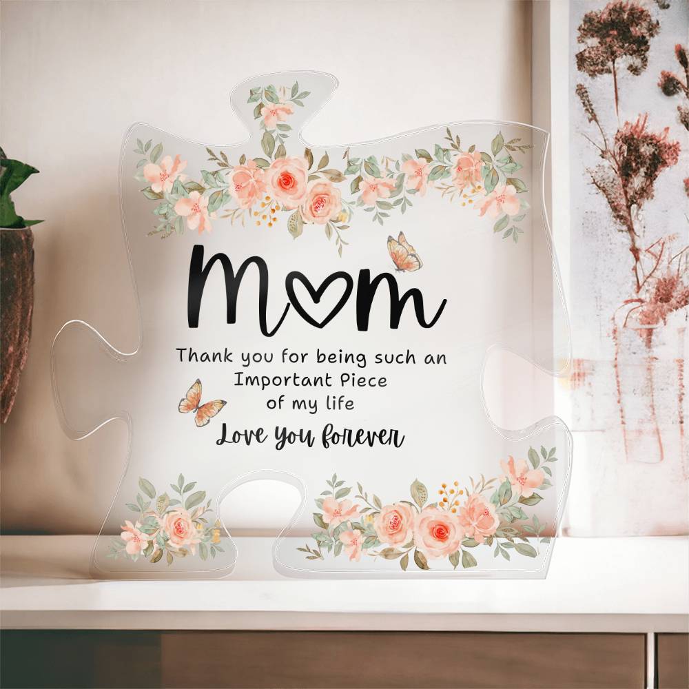 Mother's day gift | Mom Puzzle Shaped Acrylic Plaque Gifts for Mom on Birthday Mothers Day