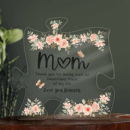 Mother's day gift | Mom Puzzle Shaped Acrylic Plaque Gifts for Mom on Birthday Mothers Day