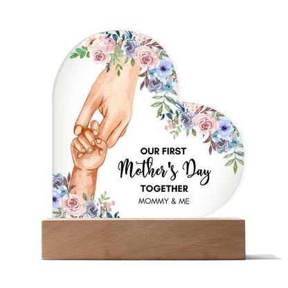 Mother's day gift | Our First Mother'S Day Together Printed Heart Acrylic Plaque |Mom Gifts, Birthday Gifts for Mom