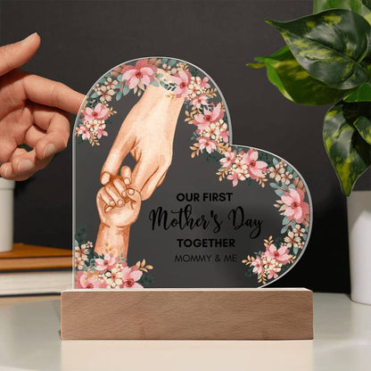 Mother's day gift | Our First Mother'S Day Together Printed Heart Acrylic Plaque |Meaningful Gifts for Mother, Best Mom Ever Gifts, Birthday Gifts for Mom from Daughters and Son