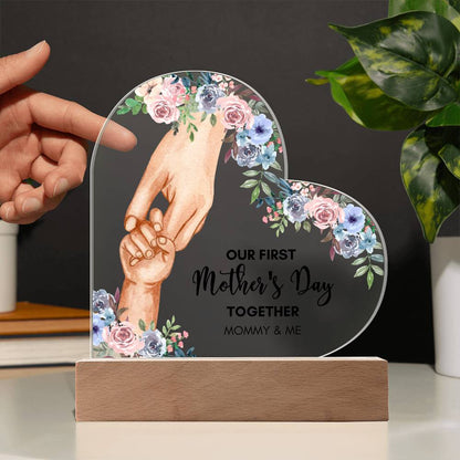 Mother's day gift | Our First Mother'S Day Together Printed Heart Acrylic Plaque |Mom Gifts, Birthday Gifts for Mom