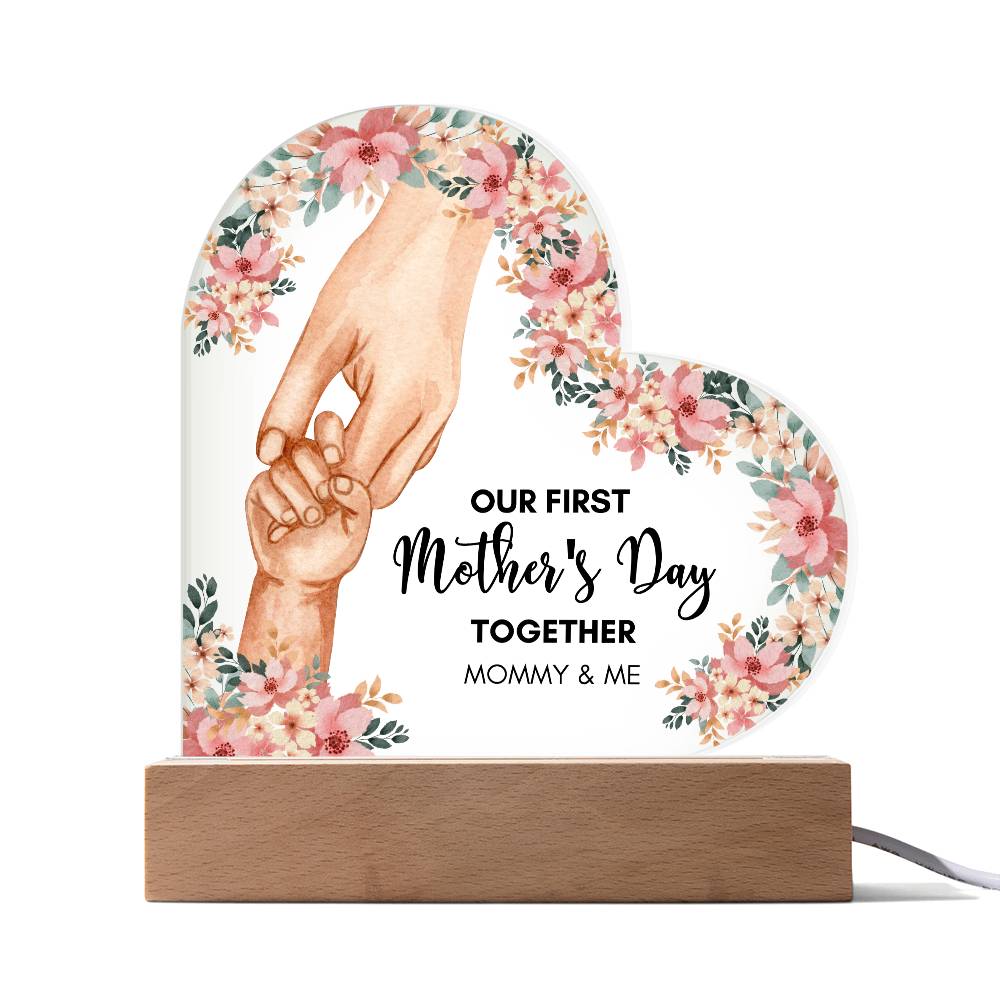 Mother's day gift | Our First Mother'S Day Together Printed Heart Acrylic Plaque |Meaningful Gifts for Mother, Best Mom Ever Gifts, Birthday Gifts for Mom from Daughters and Son