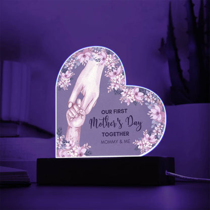 Mother's day gift | Our First Mother'S Day Together Printed Heart Acrylic Plaque |Meaningful Gifts for Mother, Best Mom Ever Gifts, Birthday Gifts for Mom from Daughters and Son