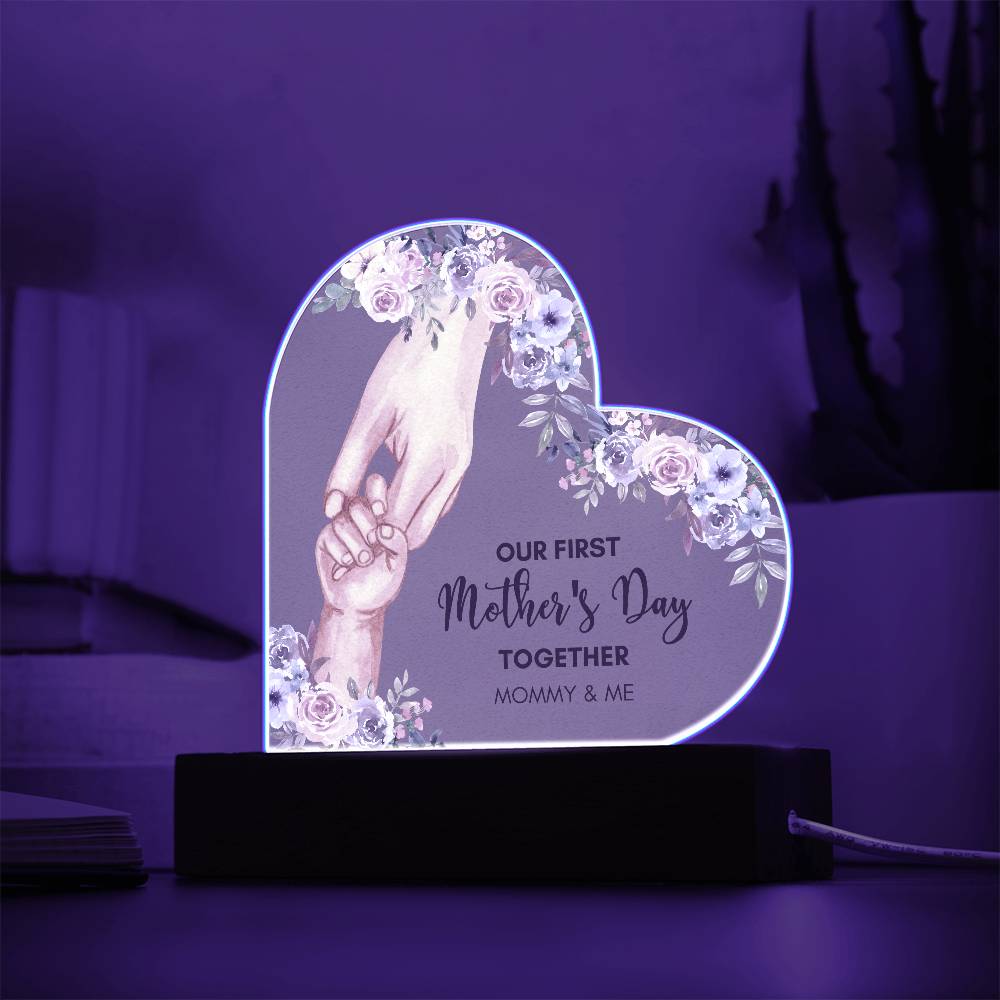 Mother's day gift | Our First Mother'S Day Together Printed Heart Acrylic Plaque |Mom Gifts, Birthday Gifts for Mom