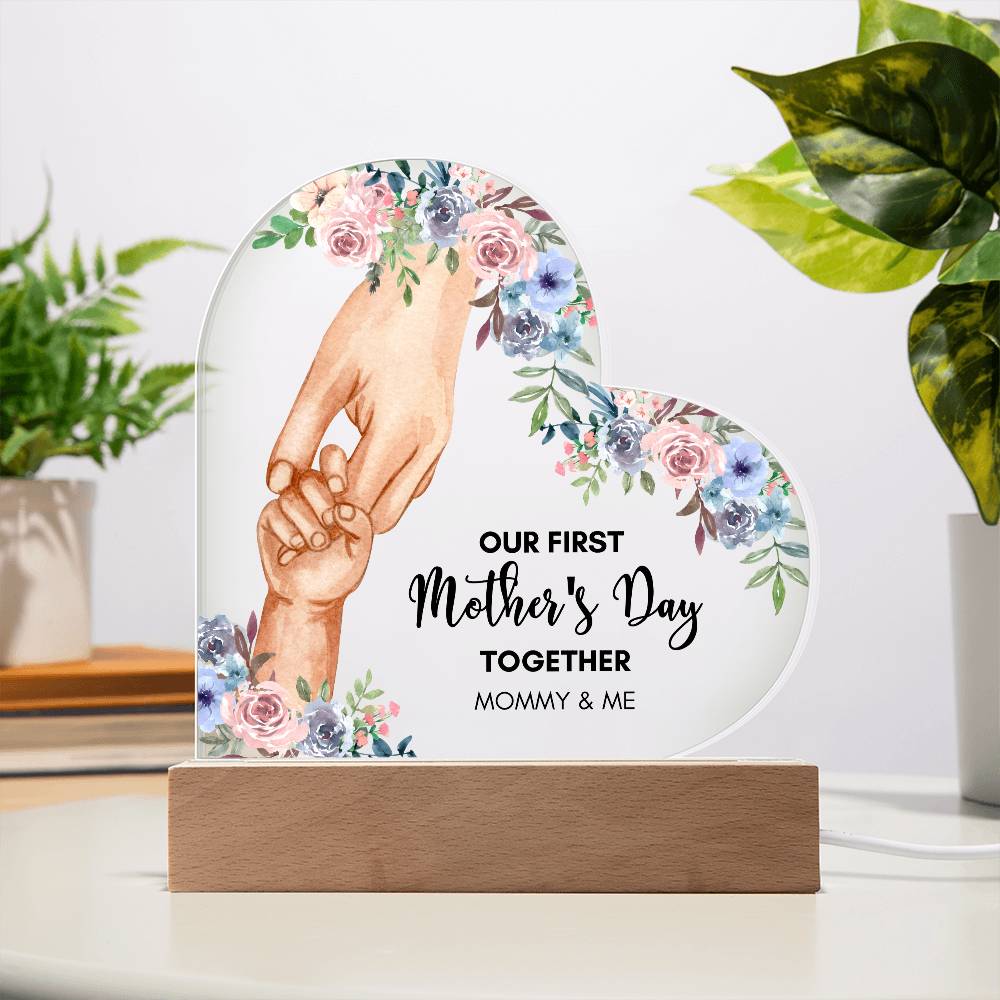 Mother's day gift | Our First Mother'S Day Together Printed Heart Acrylic Plaque |Mom Gifts, Birthday Gifts for Mom