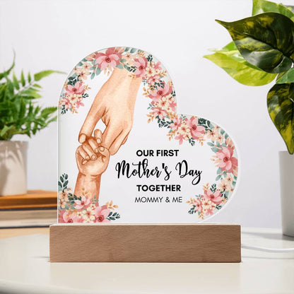 Mother's day gift | Our First Mother'S Day Together Printed Heart Acrylic Plaque |Meaningful Gifts for Mother, Best Mom Ever Gifts, Birthday Gifts for Mom from Daughters and Son