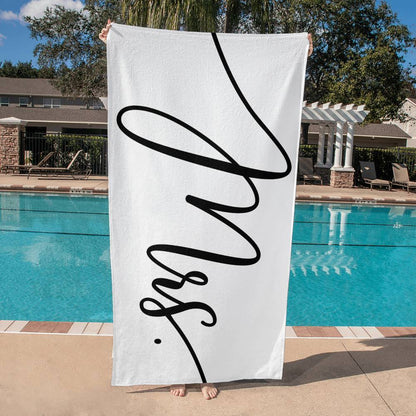 Mr and Mrs| Mrs. Beach Towel| Wedding Gift