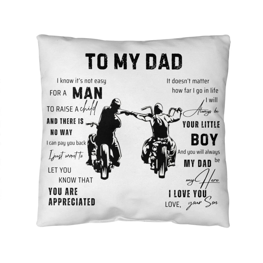 Pillow| Biker Dad And Son| Gift For Biker Dad